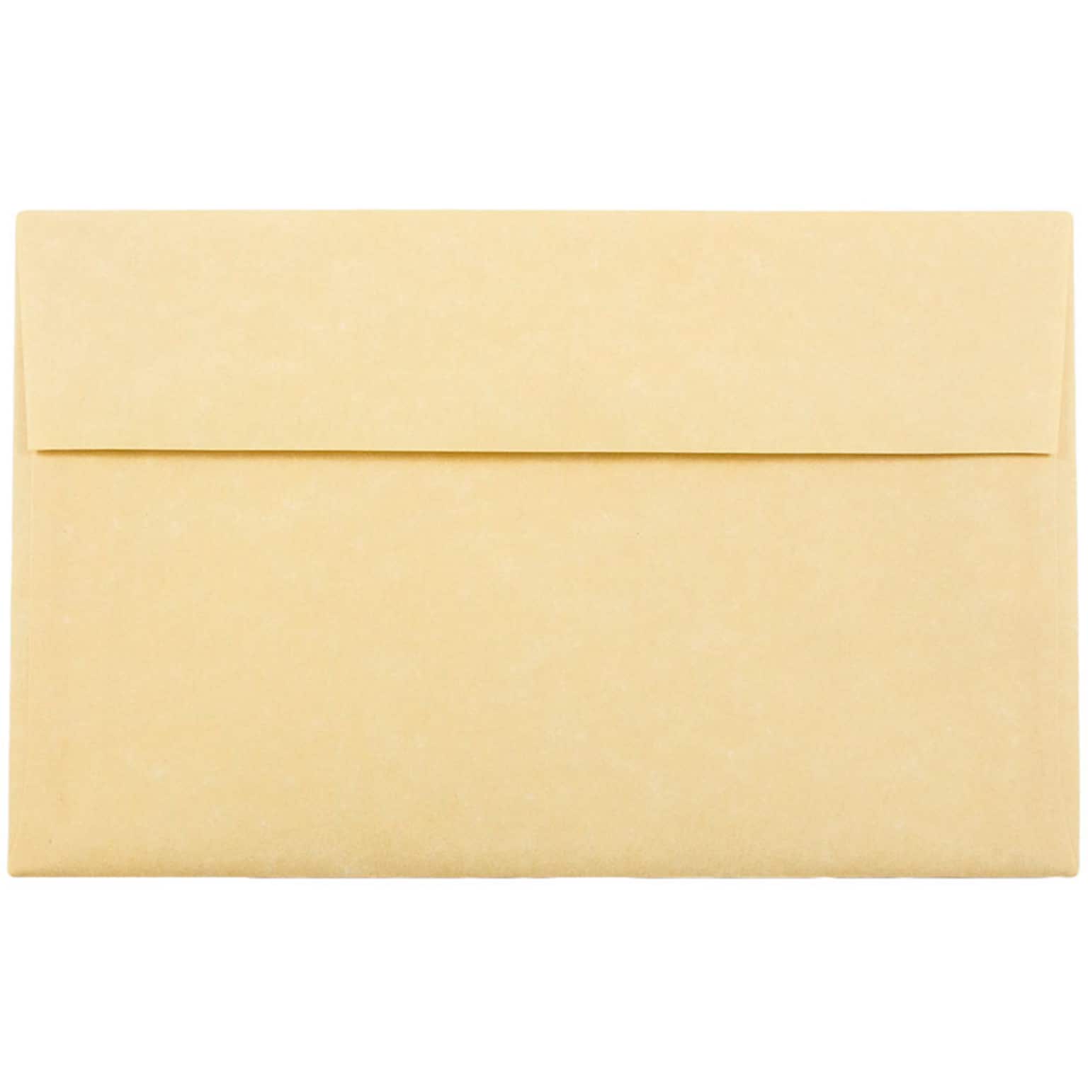 JAM Paper A10 Parchment Invitation Envelopes, 6 x 9.5, Antique Gold Recycled, 25/Pack (12514)