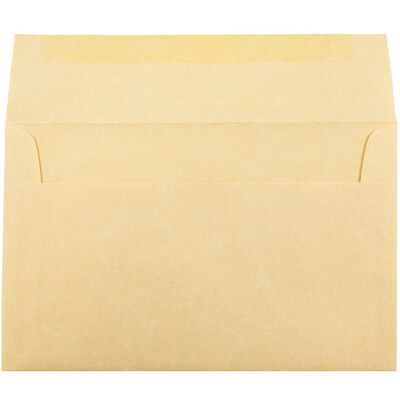 JAM Paper A10 Parchment Invitation Envelopes, 6 x 9.5, Antique Gold Recycled, 25/Pack (12514)