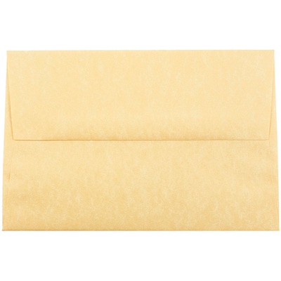 JAM Paper A8 Parchment Invitation Envelopes, 5.5 x 8.125, Antique Gold Recycled, 25/Pack (16009)