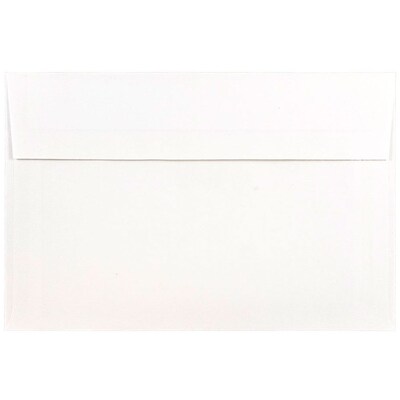 JAM Paper A9 Foil Lined Invitation Envelopes, 5.75 x 8.75, White with Silver Foil, 50/Pack (34078I)