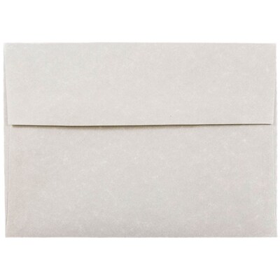 JAM Paper® A7 Parchment Invitation Envelopes, 5.25 x 7.25, Pewter Grey Recycled, 50/Pack (35061I)