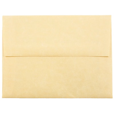 JAM Paper A2 Parchment Invitation Envelopes, 4.375 x 5.75, Antique Gold Recycled, 25/Pack (55574)