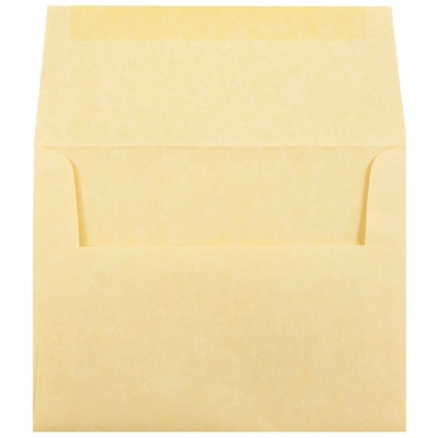 JAM Paper A2 Parchment Invitation Envelopes, 4.375" x 5.75", Antique Gold Recycled, 25/Pack (55574)