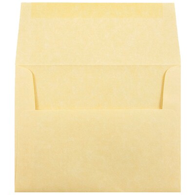 JAM Paper® A2 Parchment Invitation Envelopes, 4.375 x 5.75, Antique Gold Recycled, Bulk 1000/Carton