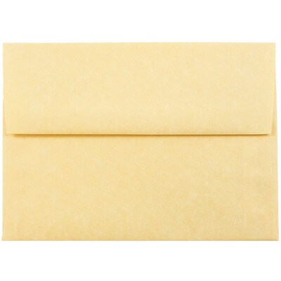 JAM Paper A6 Parchment Invitation Envelopes, 4.75 x 6.5, Antique Gold Recycled, 25/Pack (56721)