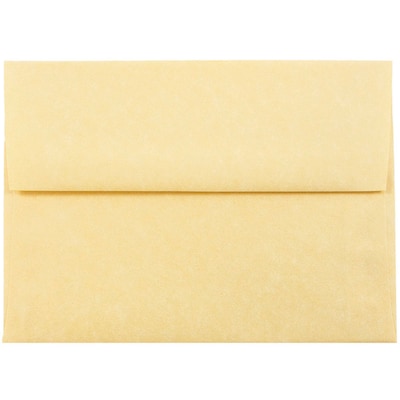 JAM Paper A6 Parchment Invitation Envelopes, 4.75 x 6.5, Antique Gold Recycled, 25/Pack (56721)