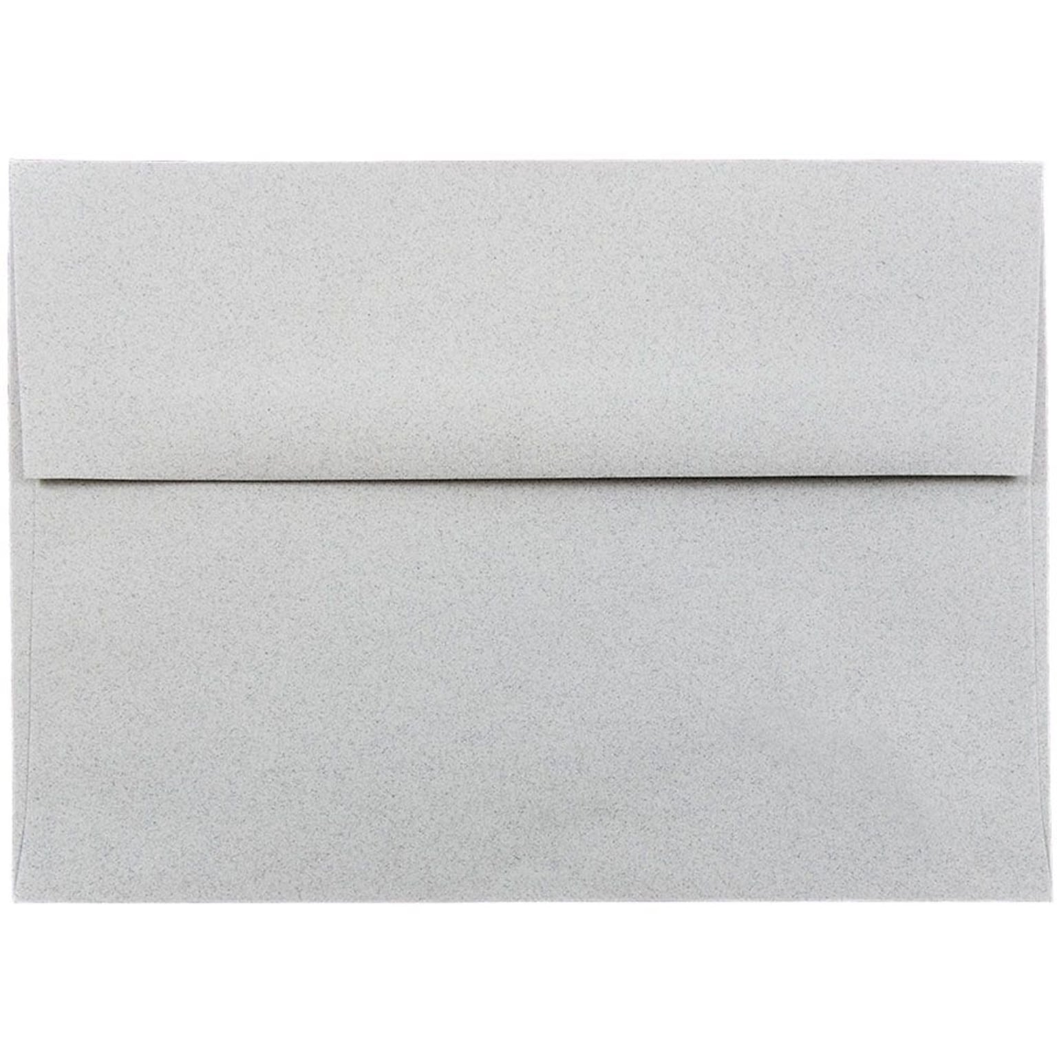 JAM Paper® A7 Passport Invitation Envelopes, 5.25 x 7.25, Granite Silver Recycled, Bulk 250/Box (71813H)