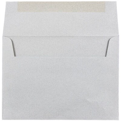 JAM Paper A7 Passport Invitation Envelopes, 5.25 x 7.25, Granite Silver Recycled, 25/Pack (71813)