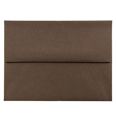 JAM Paper® A2 Invitation Envelopes, 4.375 x 5.75, Chocolate Brown Recycled, 50/Pack (233709I)