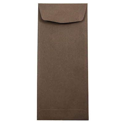 JAM Paper #11 Policy Business Envelopes, 4.5 x 10.375, Chocolate Brown Recycled, 25/Pack (233716)