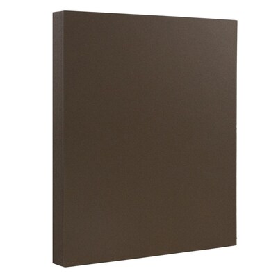 JAM Paper Matte Colored Paper, 28 lbs., 8.5" x 11", Chocolate Brown Recycled, 50 Sheets/Pack (233723)