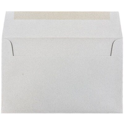 JAM Paper A10 Passport Invitation Envelopes, 6 x 9.5, Granite Silver Recycled, 25/Pack (2831490)