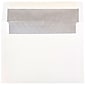 JAM Paper A7 Foil Lined Invitation Envelopes, 5.25 x 7.25, White with Silver Foil, Bulk 250/Box (3243671H)