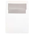 JAM Paper 6 x 6 Square Foil Lined Invitation Envelopes, White with Silver Foil, 25/Pack (3244688)