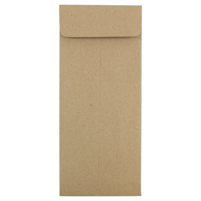 JAM Paper Open End #10 Currency Envelope, 4 1/8 x 9 1/2, Brown Kraft Paper Bag, 500/Pack (3965615H