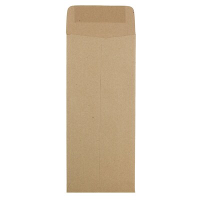 JAM Paper Open End #10 Currency Envelope, 4 1/8 x 9 1/2, Brown Kraft Paper Bag, 500/Pack (3965615H