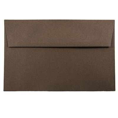 JAM Paper A9 Invitation Envelopes, 5.75 x 8.75, Chocolate Brown Recycled, 50/Pack (32311328I)