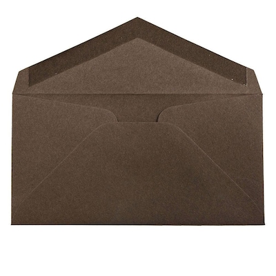 JAM Paper Monarch Open End Invitation Envelope, 3 7/8" x 7 1/2", Chocolate Brown, 50/Pack (34097602I)