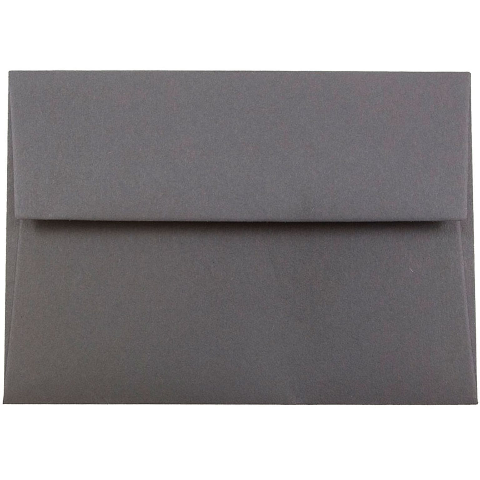 JAM Paper 4Bar A1 Invitation Envelopes, 3.625 x 5.125, Dark Grey, 50/Pack (36396431I)