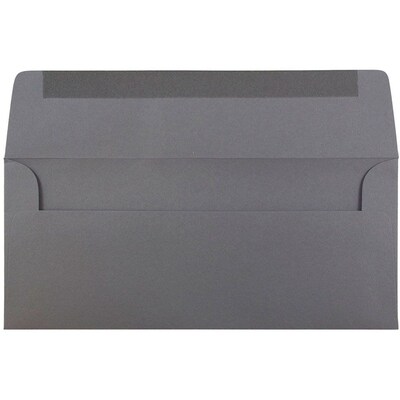 JAM Paper Open End #10 Business Envelope, 4 1/8" x 9 1/2", Dark Grey, 50/Pack (36396438I)