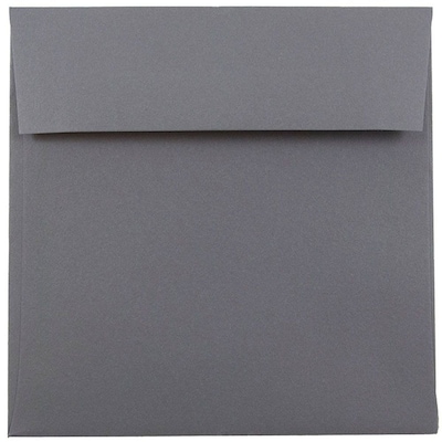 JAM Paper 6 x 6 Square Invitation Envelopes, Dark Grey, 25/Pack (36396439)