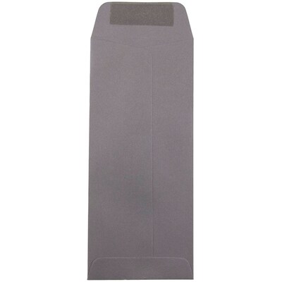 JAM Paper Open End #10 Currency Envelope, 4 1/8 x 9 1/2, Dark Gray, 50/Pack (36396445I)