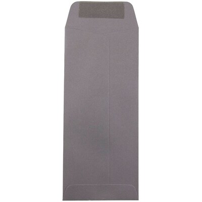 JAM Paper Open End #10 Currency Envelope, 4 1/8" x 9 1/2", Dark Gray, 50/Pack (36396445I)