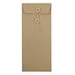 JAM Paper #10 Policy Envelopes with Button and String Closure, 4 1/8" x 9 1/2", Brown Kraft Paper Bag, 25/Pack (41266941)