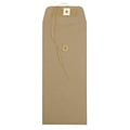 JAM Paper #10 Policy Envelopes with Button and String Closure, 4 1/8 x 9 1/2, Brown Kraft Paper Ba