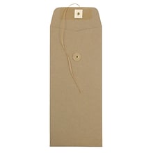 JAM Paper #10 Policy Envelopes with Button and String Closure, 4 1/8 x 9 1/2, Brown Kraft Paper Ba