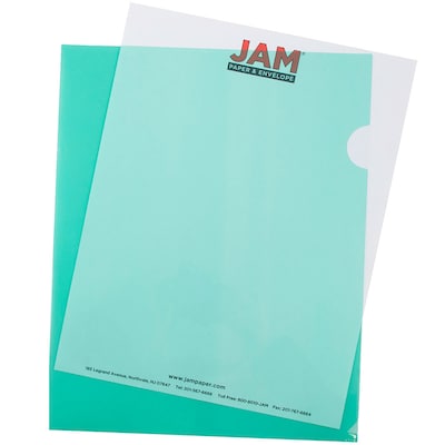 JAM Paper® Plastic Sleeves, 9 x 12, Green, 12/Pack (226325846)