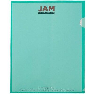 JAM Paper® Plastic Sleeves, 9" x 12", Green, 12/Pack (226325846)