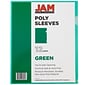 JAM Paper® Plastic Sleeves, 9" x 12", Green, 12/Pack (226325846)