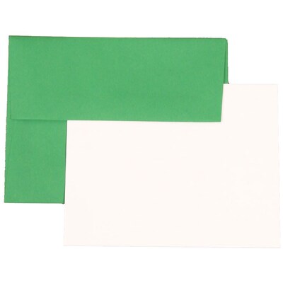 JAM Paper® Blank Greeting Cards Set, A2 Size, 4.375 x 5.75, Green Recycled, 25/Pack (304624510)