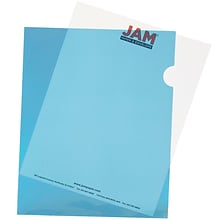 JAM Paper® Plastic Sleeves, 9 x 12, Blue, 120/Pack (2226316987B)