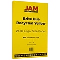JAM Paper® Smooth Colored Paper, 24 lbs., 8.5 x 14, Yellow Recycled, 500 Sheets/Ream (0151050B)