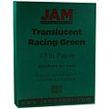 JAM Paper® Translucent Vellum Cardstock, 8.5 x 11, 43lb Racing Green, 250/box (01592226B)