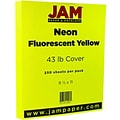 JAM Paper® Neon Cardstock, 8.5 x 11, 43lb Fluorescent Yellow, 250/ream (05733977B)