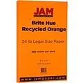 JAM Paper® Smooth Colored Paper, 24 lbs., 8.5 x 14, Orange Recycled, 500 Sheets/Ream (103689B)