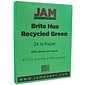 JAM Paper 8.5" x 11" Colored 24 lbs., Green Recycled, 500 Sheets/Ream (104083B)