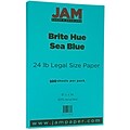 JAM Paper® Legal Colored 24lb Paper, 8.5 x 14, Sea Blue Recycled, 500 Sheets/Ream (16728245B)