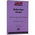 JAM Paper® Smooth Colored Paper, 24 lbs., 8.5 x 14, Violet Purple Recycled, 500 Sheets/Ream (16728248B)