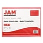 JAM Paper® Plastic Envelopes with Snap Closure, Letter Booklet, 9.75 x 13, Red, 12/Pack (218S0RE)