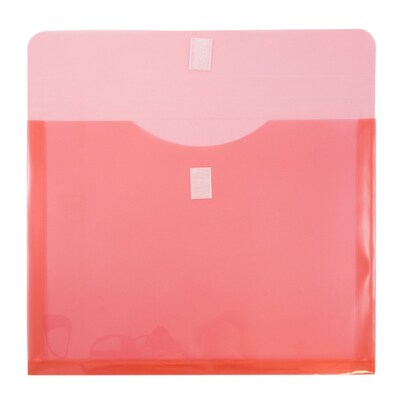 JAM Paper® Plastic Envelopes with Hook & Loop Closure, 1 Expansion, Letter Booklet, 9.75 x 13, Re