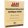 JAM Paper® Parchment Cardstock, 8.5 x 11, 65lb Antique Gold Yellow Recycled, 250/ream (27179B)