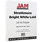 JAM Paper® Strathmore Paper - 8.5" x 11" - 24 lb. Bright White Laid - 500/box