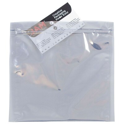 JAM Paper 6 x 6 Square Foil Plastic Invitation Envelopes with Zip Closure, Clear, 25/Pack (30066G490