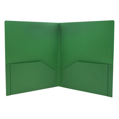 JAM Paper Heavy Duty 2-Pocket Folder, Green, 6/Pack (383hgrd)