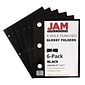 JAM Paper Laminated Glossy 3 Hole Punch Two-Pocket Folders, Black, 6/Pack (385GHPBLA)
