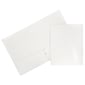 JAM Paper® Laminated Glossy 3 Hole Punch Two-Pocket School Folders, White, 6/Pack (385GHPWHA)